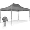 RAY BOT Gazebo pieghevole 3x4,5 grigio Exa 45mm TOP alluminio senza laterali PVC 350g