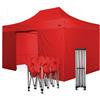 RAY BOT Gazebo pieghevole 3x4,5 rosso Exa 45mm alluminio con laterali. Gazebo rapido e automatico.