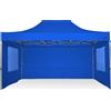 RAY BOT Gazebo pieghevole 3x4,5 blu professionale con finestre PVC 350g