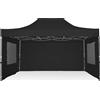 RAY BOT Gazebo pieghevole 3x4,5 nero gambo 40x40 con finestre. PVC 350g