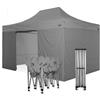 RAY BOT Gazebo pieghevole 3x4,5 grigio Exa 45mm alluminio con laterali. Gazebo rapido e automatico.