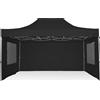 RAY BOT Gazebo pieghevole 3x4,5 nero professionale con finestre PVC 350g