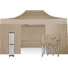 RAY BOT Gazebo pieghevole 3x4,5 beige gambo 40x40 con laterali. PVC 350g