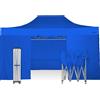 RAY BOT Gazebo pieghevole 3x4,5 blu gambo 40x40 con laterali. PVC 350g