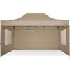 RAY BOT Gazebo pieghevole 3x4,5 beige professionale con finestre PVC 350g