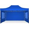 RAY BOT Gazebo pieghevole 3x4,5 blu gambo 40x40 con finestre. PVC 350g