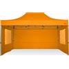 RAY BOT Gazebo pieghevole 3x4,5 arancione professionale con finestre PVC 350g