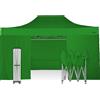 RAY BOT Gazebo pieghevole 3x4,5 verde professionale con laterali PVC 350g