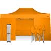 RAY BOT Gazebo pieghevole 3x4,5 arancione professionale con laterali PVC 350g