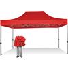 RAY BOT Gazebo pieghevole 3x4,5 rosso gambo 40x40 senza laterali. PVC 350g