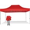 RAY BOT Gazebo pieghevole 3x4,5 rosso professionale senza laterali PVC 350g