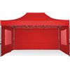 RAY BOT Gazebo pieghevole 3x4,5 rosso gambo 40x40 con finestre. PVC 350g