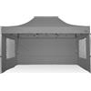 RAY BOT Gazebo pieghevole 3x4,5 grigio professionale con finestre. Gazebo rapido e automatico.