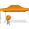 RAY BOT Gazebo pieghevole 3x4,5 arancione professionale senza laterali PVC 350g