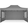 RAY BOT Gazebo pieghevole 3x4,5 grigio gambo 40x40 con finestre. PVC 350g