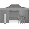 RAY BOT Gazebo pieghevole 3x4,5 grigio professionale con laterali. Gazebo rapido e automatico.