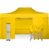 RAY BOT Gazebo pieghevole 3x4,5 giallo gambo 40x40 con laterali. PVC 350g