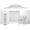 RAY BOT Gazebo pieghevole 3x4,5 bianco gambo 40x40 con laterali. PVC 350g