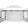 RAY BOT Gazebo pieghevole 3x4,5 bianco gambo 40x40 con finestre. PVC 350g