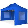 RAY BOT Gazebo pieghevole 3x4,5 blu Exa 55mm alluminio con finestre PVC 350g