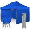 RAY BOT Gazebo pieghevole 3x4,5 blu pExa 55mm alluminio con laterali PVC 350g