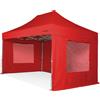 RAY BOT Gazebo pieghevole 3x4,5 rosso Exa 55mm alluminio con finestre PVC 350g