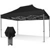RAY BOT Gazebo pieghevole 3x4,5 nero Exa 55mm alluminio senza laterali PVC 350g