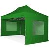 RAY BOT Gazebo pieghevole 3x4,5 verde Exa 55mm alluminio con finestre PVC 350g