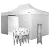 RAY BOT Gazebo pieghevole 3x4,5 bianco Exa 55mm alluminio con laterali PVC 350g
