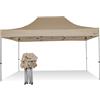 RAY BOT Gazebo pieghevole 3x4,5 beige professionale senza laterali PVC 350g