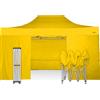 RAY BOT Gazebo pieghevole 3x4,5 giallo professionale con laterali PVC 350g