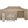 RAY BOT Gazebo pieghevole 3x6 beige Exa 45mm TOP alluminio con laterali PVC 350g