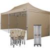 RAY BOT Gazebo pieghevole 3x6 beige Exa 45mm alluminio con laterali PVC 350g