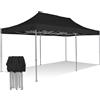 RAY BOT Gazebo pieghevole 3x6 nero Exa 45mm alluminio TOP senza laterali PVC 350g