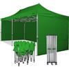 RAY BOT Gazebo pieghevole 3x6 verde Exa 45mm alluminio con laterali PVC 350g