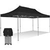 RAY BOT Gazebo pieghevole 3x6 nero Exa 45mm alluminio senza laterali PVC 350g