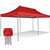 RAY BOT Gazebo pieghevole 3x6 rosso Exa 45mm alluminio TOP senza laterali PVC 350g