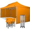 RAY BOT Gazebo pieghevole 3x6 arancione Exa 45mm alluminio con laterali PVC 350g