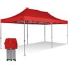 RAY BOT Gazebo pieghevole 3x6 rosso Exa 45mm alluminio senza laterali PVC 350g