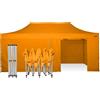 RAY BOT Gazebo pieghevole 3x6 arancione Exa 45mm TOP alluminio con laterali PVC 350g