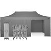 RAY BOT Gazebo pieghevole 3x6 grigio Exa 45mm TOP alluminio con laterali PVC 350g