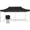 RAY BOT Gazebo pieghevole 3x6 nero gambo 40x40 senza laterali. PVC 350g