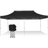 RAY BOT Gazebo pieghevole 3x6 nero professionale senza laterali PVC 350g