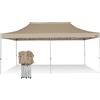 RAY BOT Gazebo pieghevole 3x6 beige professionale senza laterali PVC 350g