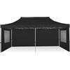 RAY BOT Gazebo pieghevole 3x6 nero gambo 40x40 con finestre. PVC 350g