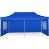 RAY BOT Gazebo pieghevole 3x6 blu gambo 40x40 con finestre. PVC 350g