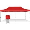 RAY BOT Gazebo pieghevole 3x6 rosso gambo 40x40 senza laterali. PVC 350g