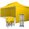 RAY BOT Gazebo pieghevole 3x6 giallo Exa 45mm alluminio con laterali PVC 350g