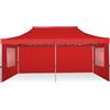 RAY BOT Gazebo pieghevole 3x6 rosso gambo 40x40 con finestre. PVC 350g