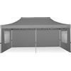 RAY BOT Gazebo pieghevole 3x6 grigio professionale con finestre PVC 350g